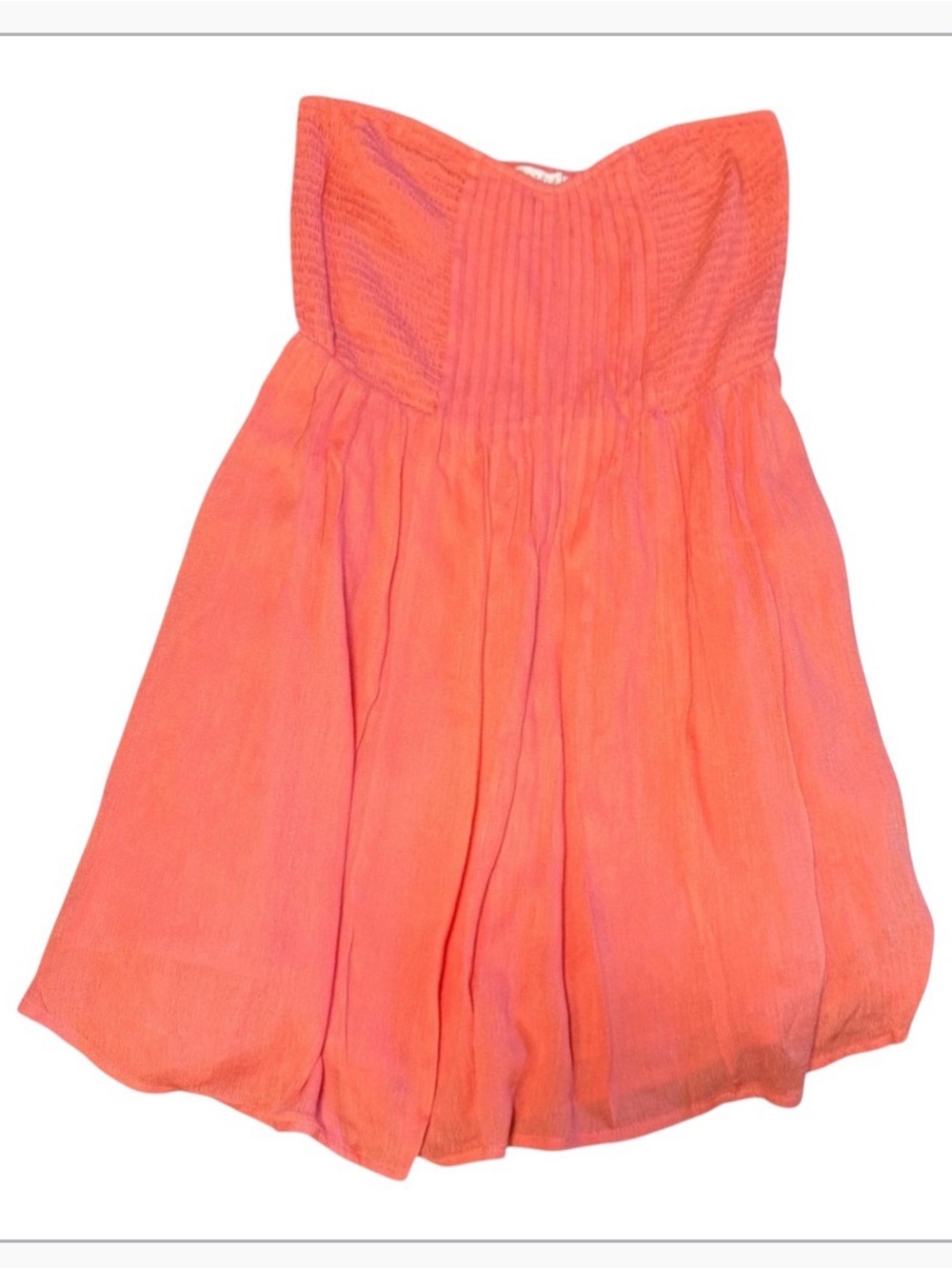 ILLA ILLA Strapless Smocked Coral Mini Dress Size M